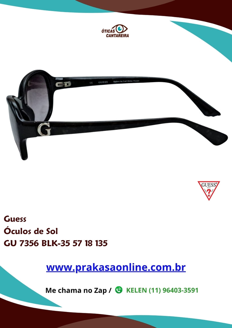 Guess - Óculos de Sol - GU 7356 BLK-35 57 18 135
