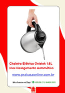 Chaleira Elétrica Onistek 1.8L Inox Desligamento Automático