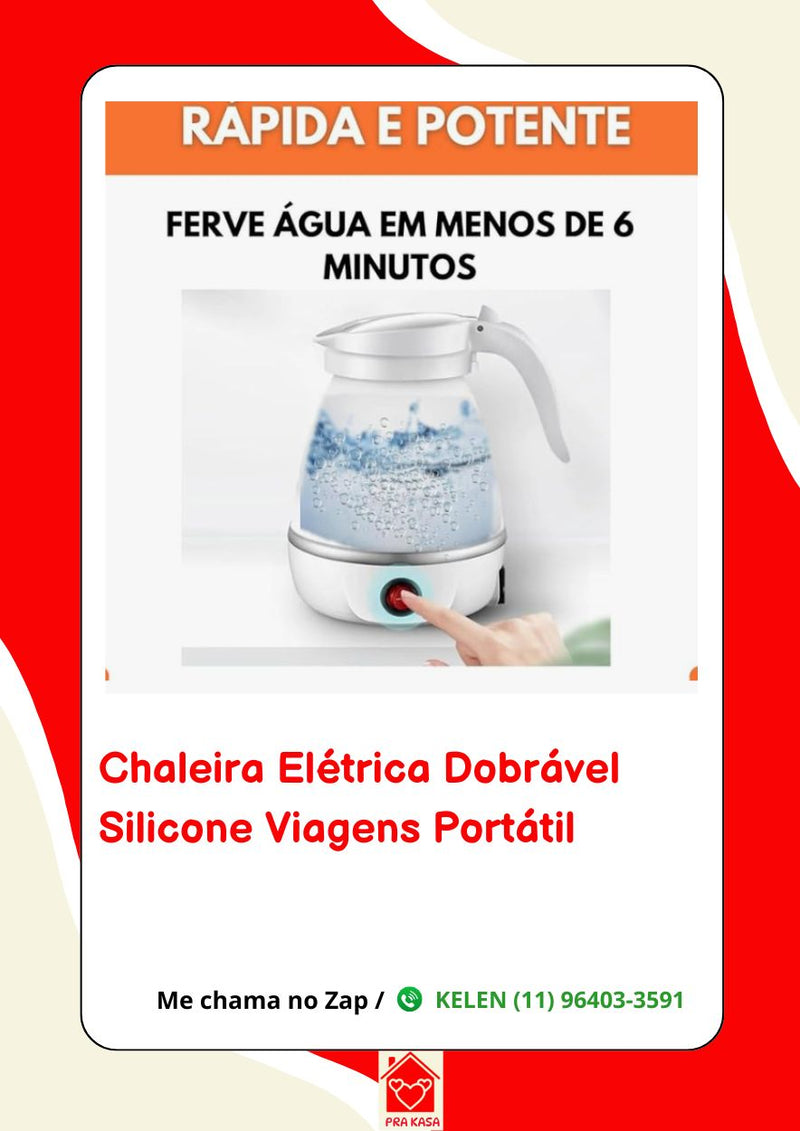 Jarra Chaleira Elétrica de Silicone Dobrável: Portátil, Ferve Rapidamente para Viagens e Uso em Qualquer Lugar, Ideal para Momentos de Conforto e Praticidade (Branco - 110v)