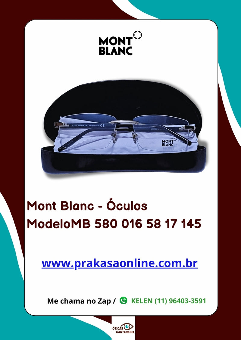 Mont Blanc - Armação Modelo MB 580 016 58 17 145