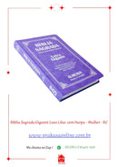 Bíblia Sagrada Gigante Luxo Lilás  com Harpa - Mulher - RC