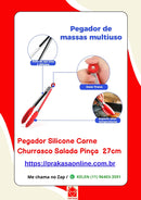 Pegador Silicone Carne Churrasco Salada Pinça 27cm