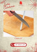 Afiador de Faca em Aço 28 cm (11") Profissional Cabo Branco / Chaira Estriada