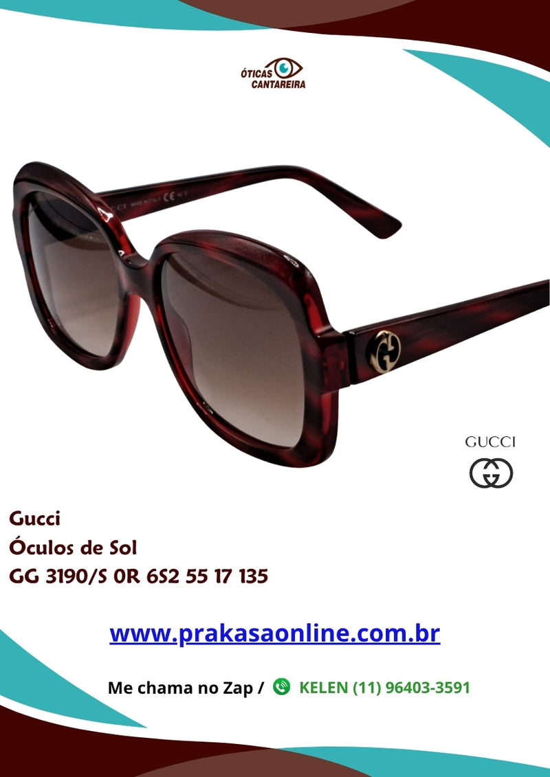 Gucci - Óculos de Sol - GG 3190/S 0R 6S2 55 17 135