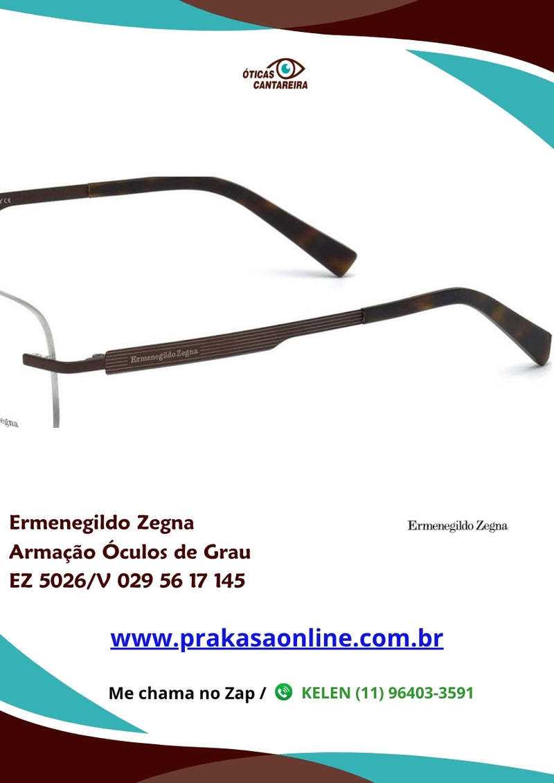 Ermenegildo Zegna - Armação Óculos de Grau - EZ 5026/V 029 56 17 145