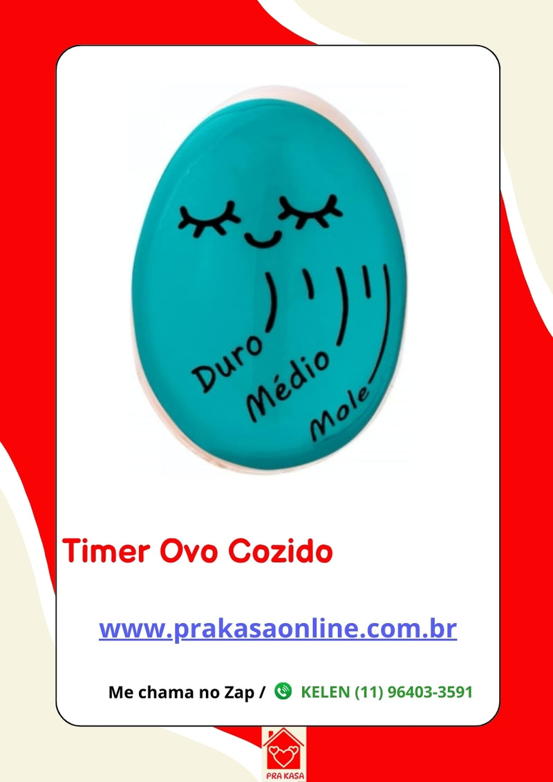 Temporizador Termômetro Timer Ovo Cozido Egg Mole Médio Duro