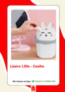 Lixeira Pequena 1,5l Lixeirinha Fofinha - Porta Treco - De Mesa - Coelho Branco - Urso Marrom