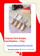 Conjunto Jogo de Utensílios para Queijo Inox 4 Peças Gourmet