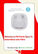 Bebedouro Fonte de Água Elevado Automático com Filtro para Pet - 3L