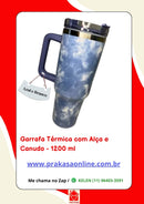 Garrafa Térmica 1200ml a Vácuo Água Gelada ou Quente com Alça e Canudo