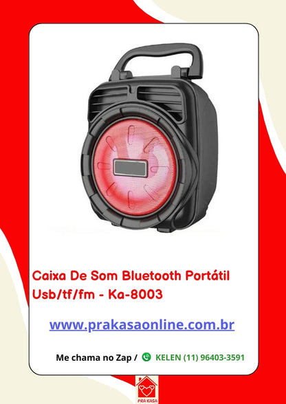 Caixa de Som Bluetooth Portátil Usb/tf/fm - Ka-8003