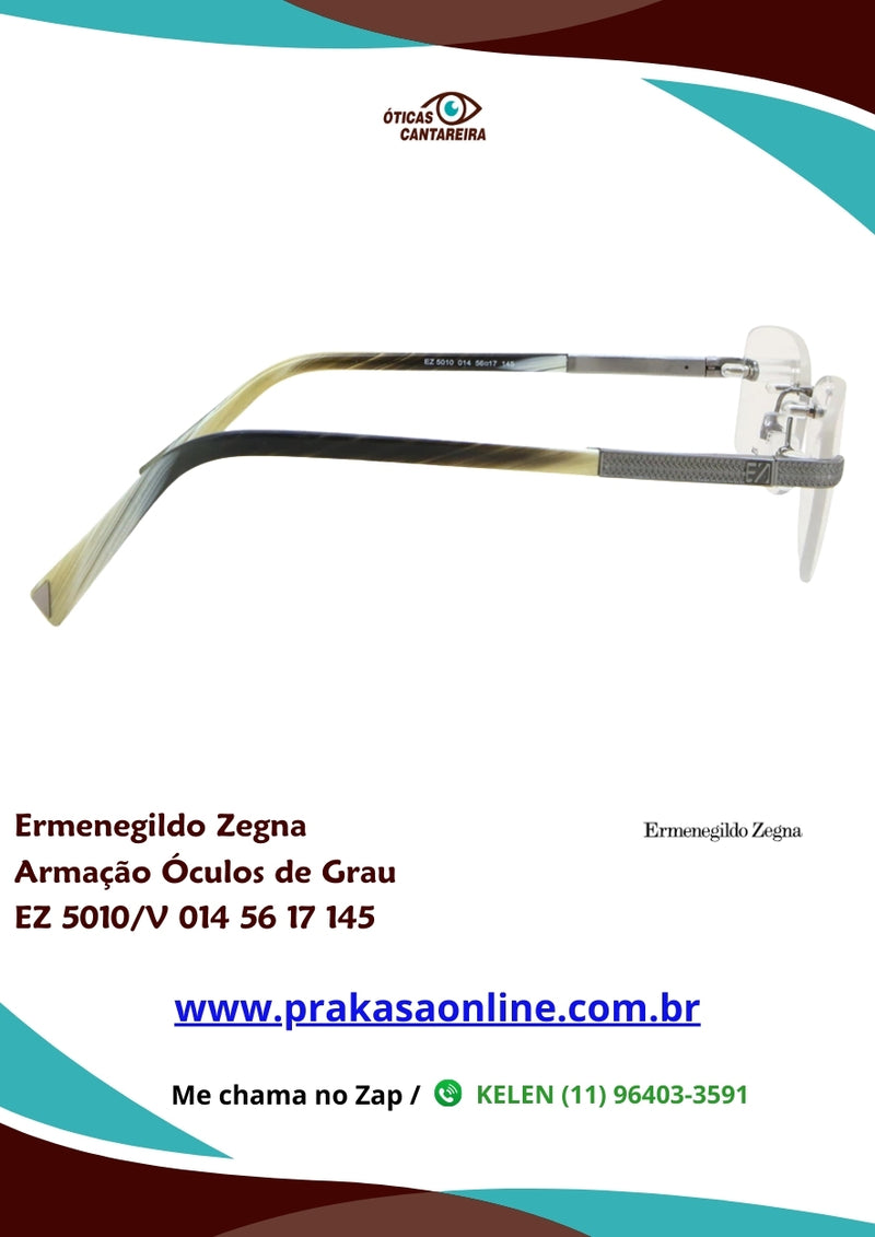 Ermenegildo Zegna - Armação de Óculos de Grau - 010/V 014 56 17 145