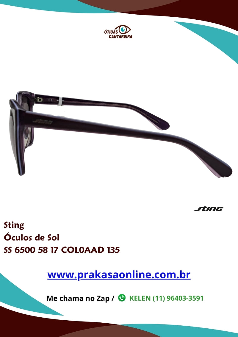 Sting - Óculos de Sol - SS 6500 58 17 COL0AAD 135