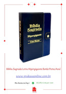 Bíblia Sagrada Letra Hipergigante Botão Preta/Azul