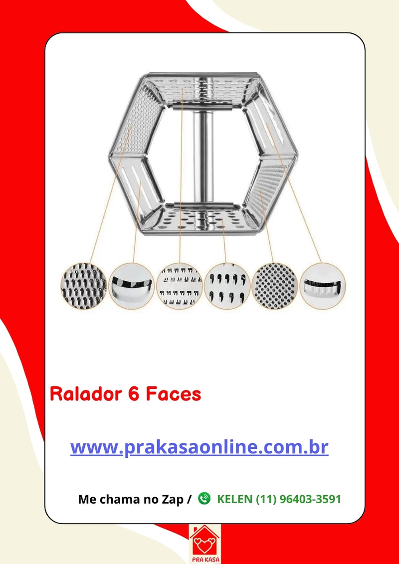 Ralador 6 Faces Aço Inox