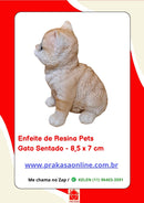 Enfeite de Resina Gato Deitado/Sentado