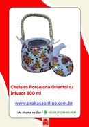 Chaleira Porcelana Oriental/Floral com Infusor 800 ml