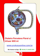 Chaleira Porcelana Oriental/Floral com Infusor 800 ml