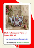 Chaleira Porcelana Oriental/Floral com Infusor 800 ml