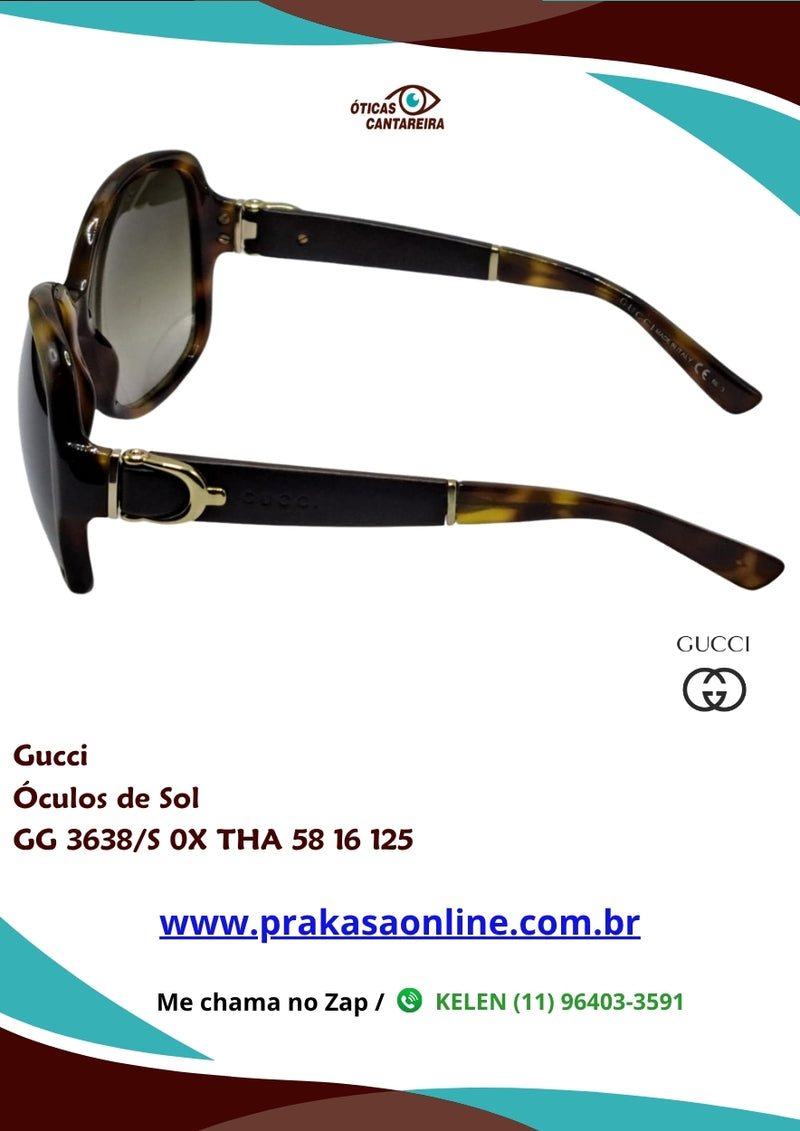 Gucci - Óculos de Sol - GG 3638/S 0X THA 58 16 125