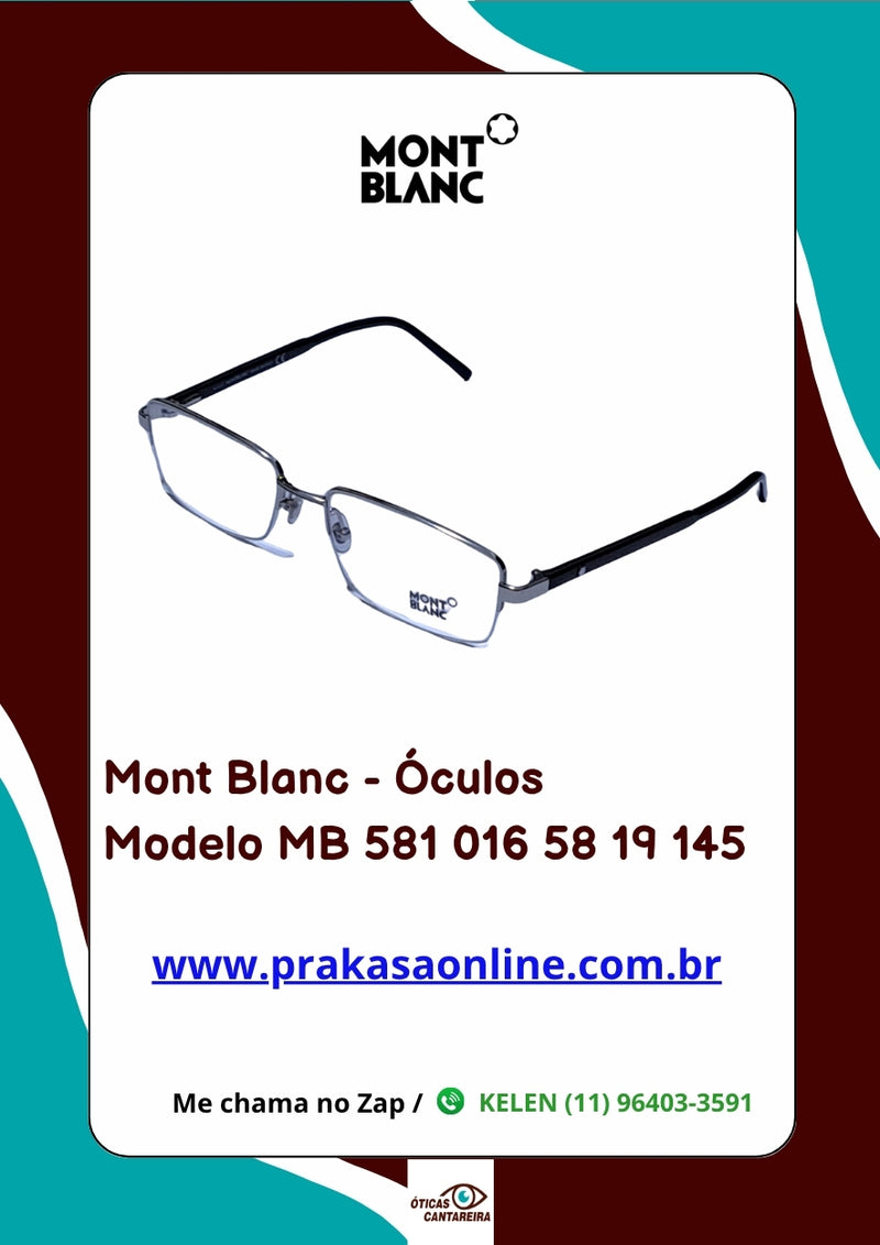 Mont Blanc - Armação Modelo MB 581 016 58 19 145