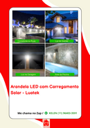 Luminária Arandela Solar Refletor Parede 100 LEDs, Com Sensor De Presença, Recarregavel, Para Quintal e Jardim