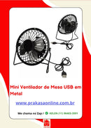 Mini Ventilador de Mesa USB 13cm em Metal Koya