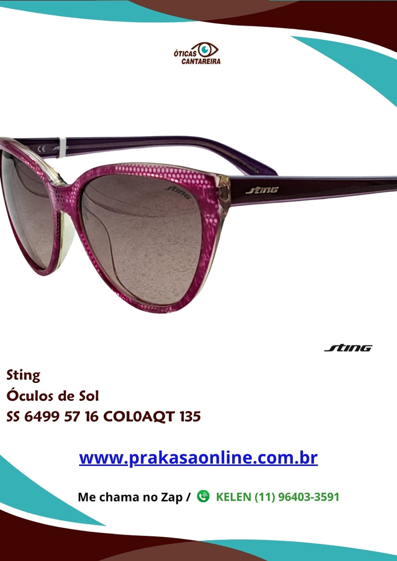 Sting - Óculos de Sol - SS 6499 57 16 COL0AQT 135