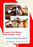 Conjunto Jogo de Utensílios para Queijo Inox 4 Peças Gourmet