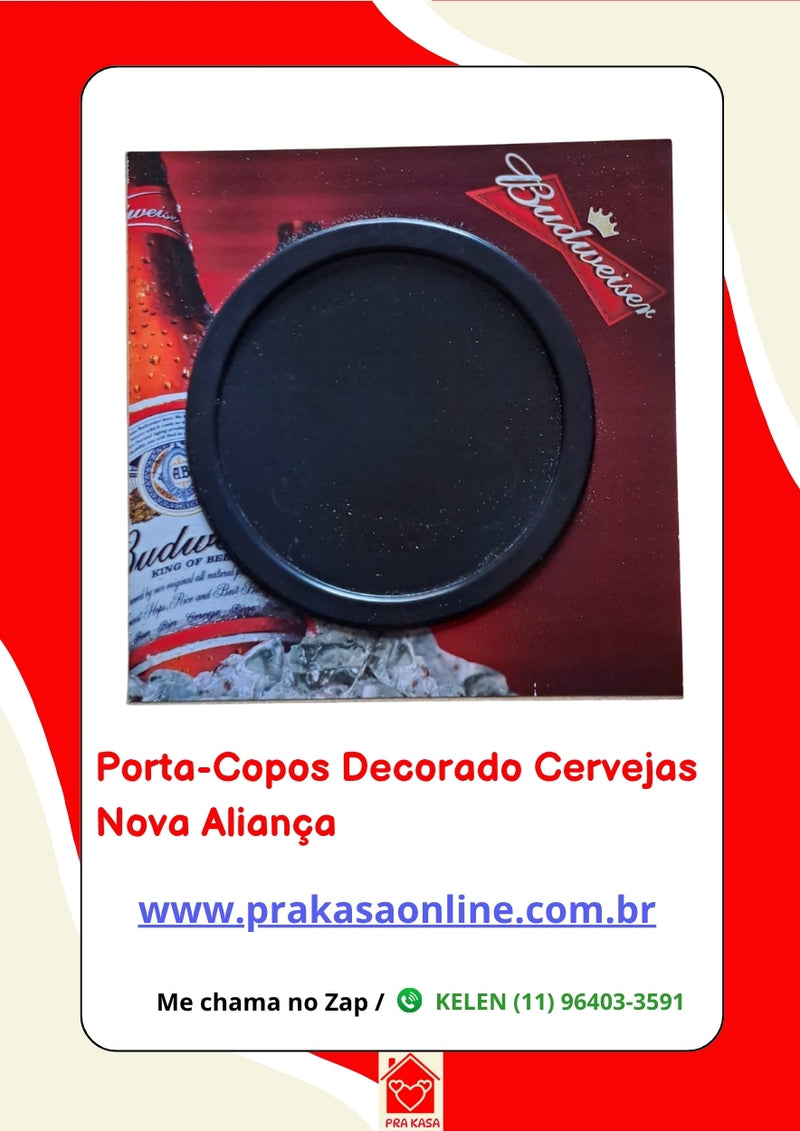 Porta-Copo Decorado com Estampas de Cervejas – Nova Aliança