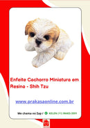Enfeite Cachorro Miniatura em Resina - Shih Tzu