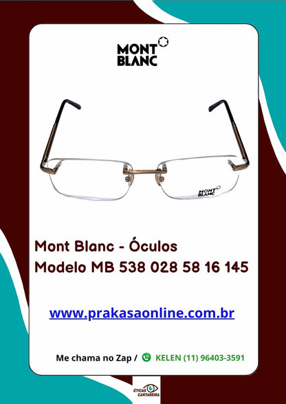 Mont Blanc - Armação Modelo MB 538 028 58 16 145