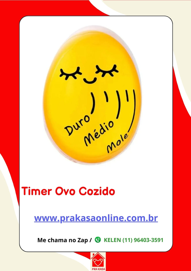 Temporizador Termômetro Timer Ovo Cozido Egg Mole Médio Duro