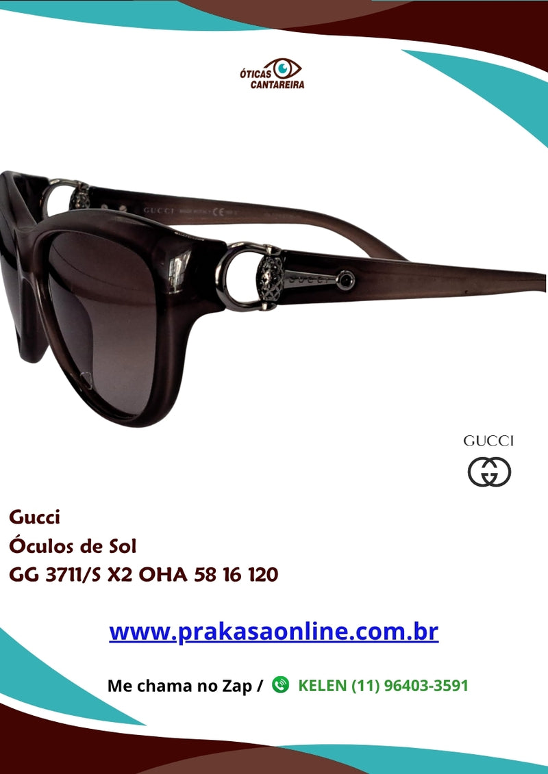Gucci - Óculos de Sol - GG 3711/S X2 OHA 58 16 120