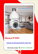 Câmera wifi ip sem fio giratória 360º com encaixe lampada bocal rosca full HD visão noturna segurança - Bivolt
