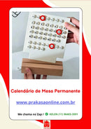 Calendário de Mesa Vintage com Anéis Deslizantes
