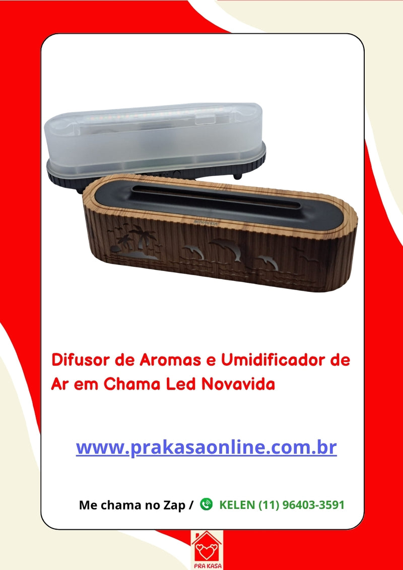 Difusor de Aromas e Umidificador de Ar em Chama Led Novavida