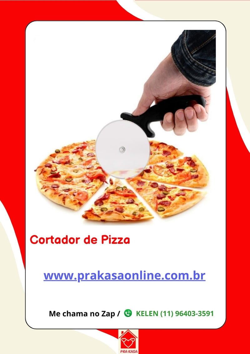 Cortador Fatiador de Pizza Massas Cabo de Plástico
