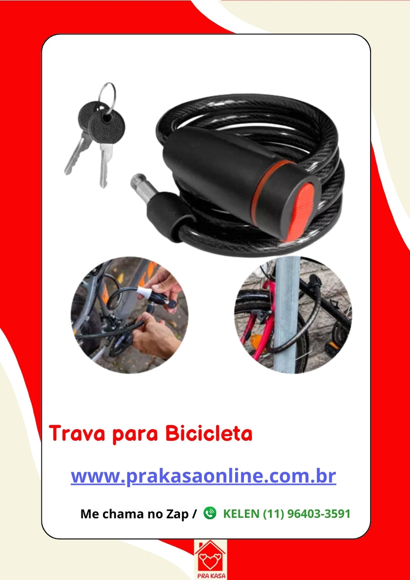 Cadeado com Chave para Bicicleta ou Motos