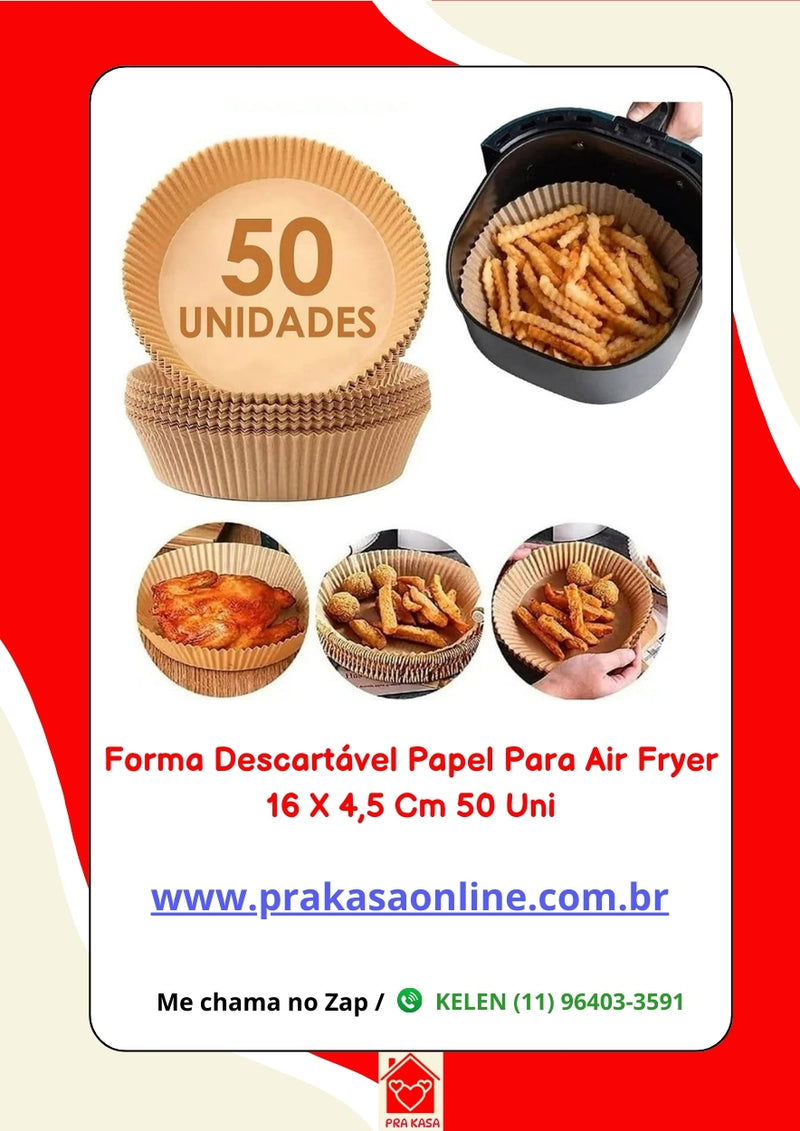 Forma Descartável para Air Fryer com 50 unidades