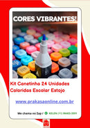 Canetinhas 24 Unidades Coloridas Escolar Estojo