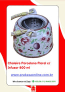 Chaleira Porcelana Oriental/Floral com Infusor 800 ml