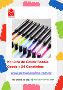 Kit Livro de Colorir Bobbie Goods + 24 Canetinhas