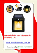 Arandela Solar com Lâmpada de Filamento LED