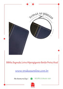 Bíblia Sagrada Letra Hipergigante Botão Preta/Azul