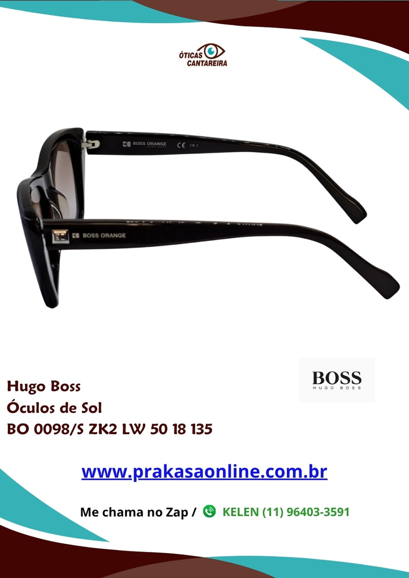 Hugo Boss - Óculos de Sol - BO 0098/S ZK2 LW 50 18 135
