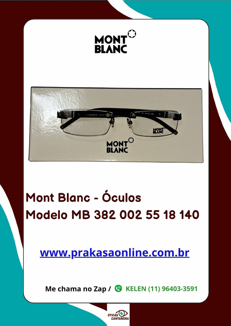 Mont Blanc -Armação  Modelo MB 382 002 55 18 140