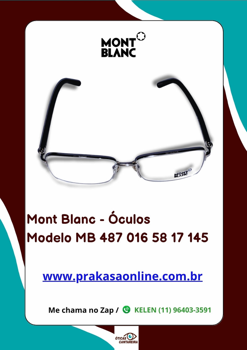 Mont Blanc - Armação  Modelo MB 487 016 58 17 145