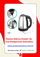 Chaleira Elétrica Onistek 1.8L Inox Desligamento Automático