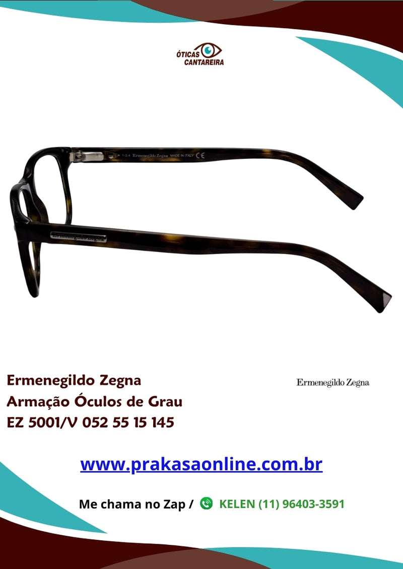 Ermenegildo Zegna - Armação Óculos de Grau - EZ 5001/V 052 55 15